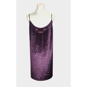 VTG Velvet Chemise Delicates Appx.‎ XL Slip Dress Lingerie Nightie Purple